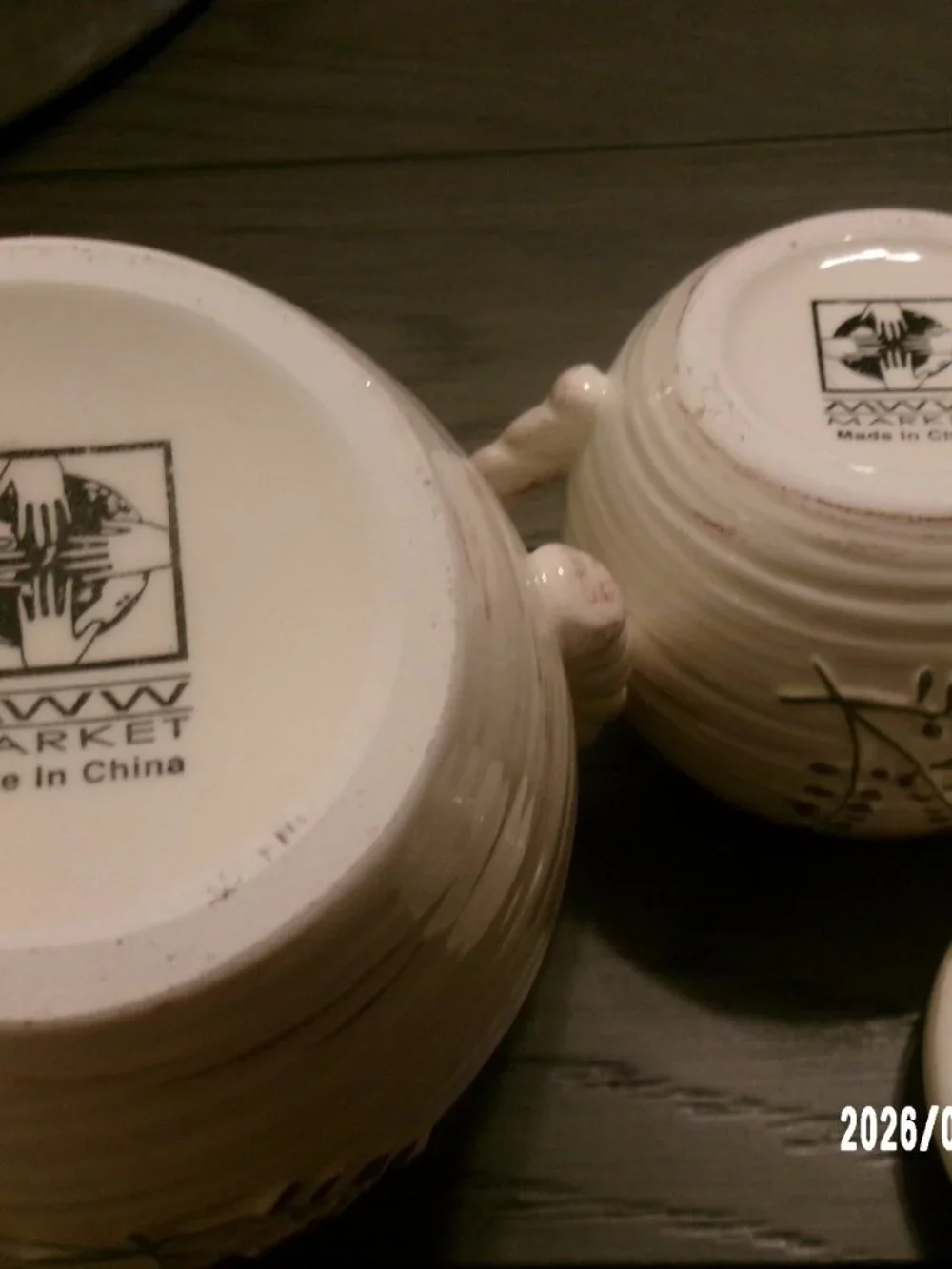 MWW World Market Cream and Lidded Sugar Bowl Set Ceramic - Lilac Flowers